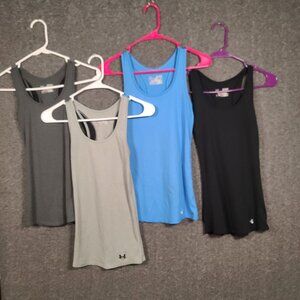 Lot of 4 Under Armour Heat Gear Women's Sz XS Racerback Tank Tops Sweat Wicking